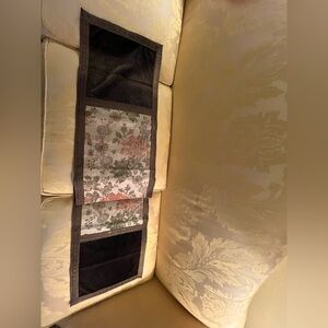 Elegant Vintage Floral Table Runner in Brown and Cream